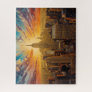Puzzle Golden Sunset sobre el Skyline de Nueva York