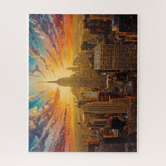 Puzzle Golden Sunset sobre el Skyline de Nueva York (Vertical)