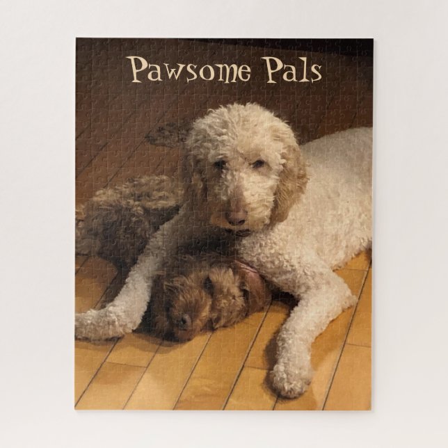 Puzzle Goldendoodle Best Friends - Adorable Dog Duo (Vertical)