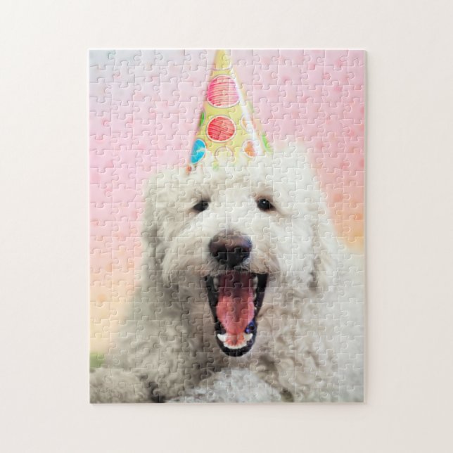 Puzzle Goldendoodle Con Gorra Fiesta (Vertical)