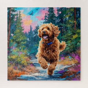 Puzzle Goldendoodle corre por la selva