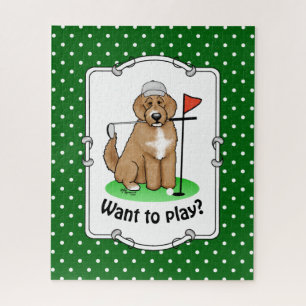 Puzzle Goldendoodle Perro Jugando Golf (rojo whmk2) Diver