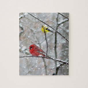 Puzzle Goldfinch And Cardinal