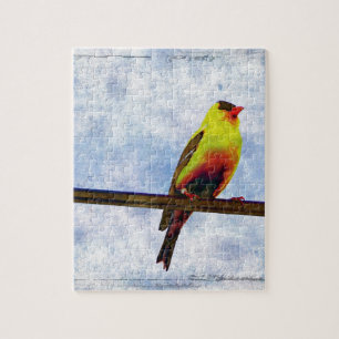 Puzzle Goldfinch en Power Line