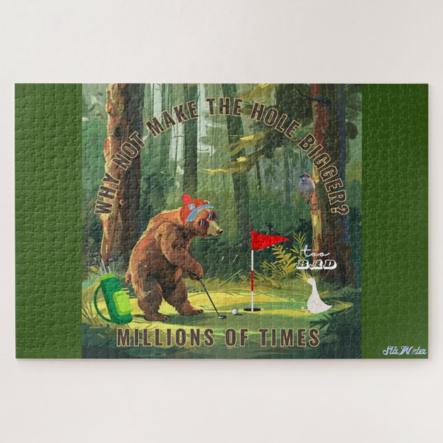 Puzzle golf de oso verde (Horizontal)