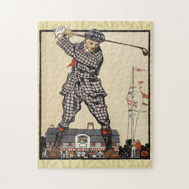 Puzzle Golf Golfista Vintage Antiguo Golf (Vertical)