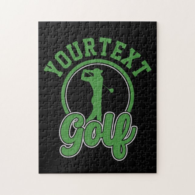 Puzzle Golf Personalizado AÑADIR NOMBRE Retro Pro Golfist (Vertical)