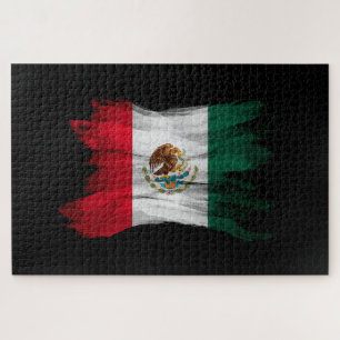 Puzzle Golpe de pincel de la bandera de México, bandera n