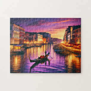 Puzzle Góndola de Venecia Gran Canal Romántico Italia Noc