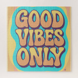 Puzzle Good vibes only retro groovy style