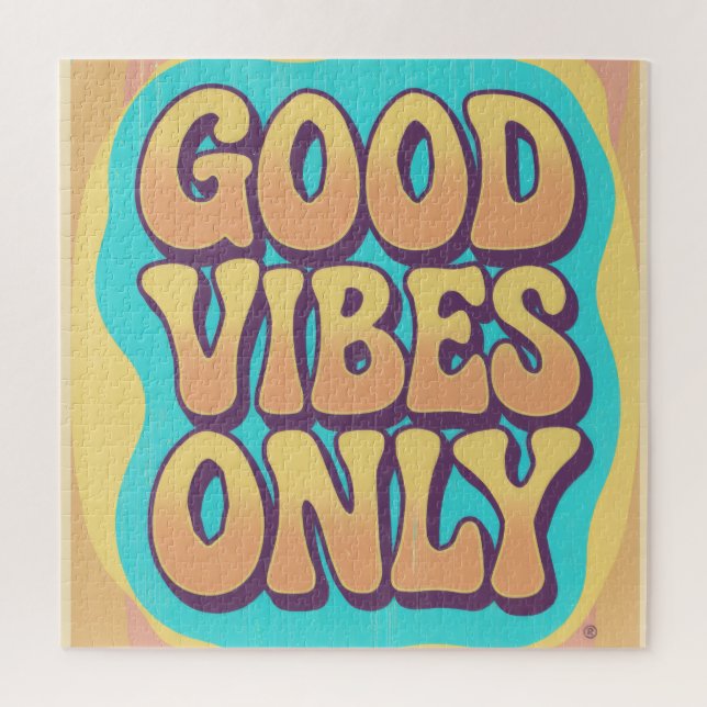 Puzzle Good vibes only retro groovy style (Vertical)