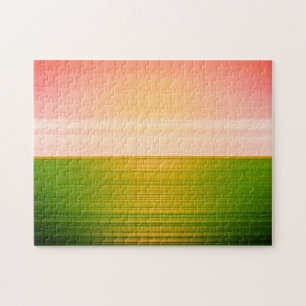 Puzzle Gorgeous Sunrise over Green Field - Abstract Art