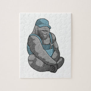 Puzzle Gorila como artesano con llave