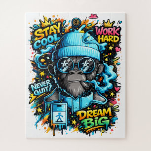 Puzzle Gorila Grafiti Genial Motivación Arte Callejero