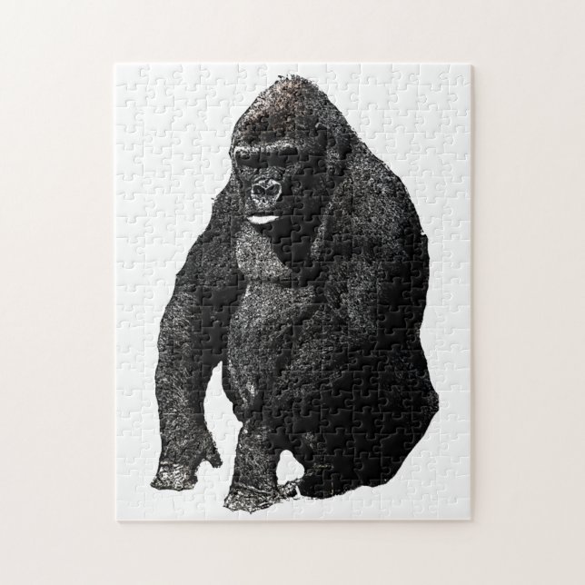 Puzzle Gorilla Pop Art Black & White (Vertical)