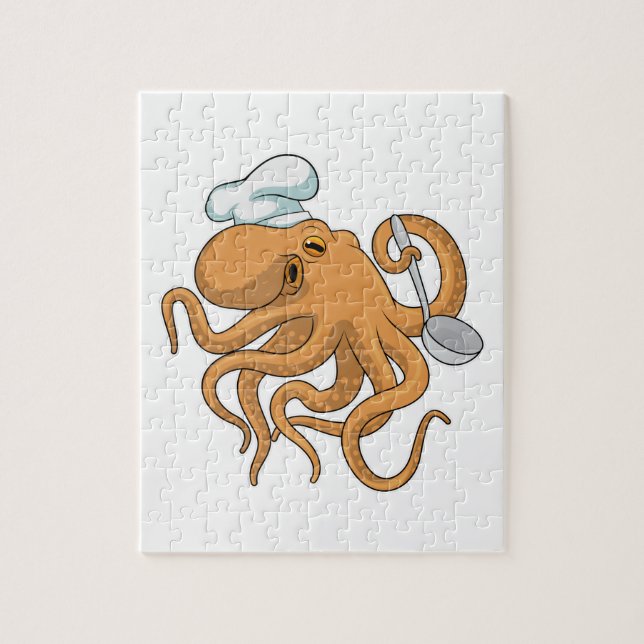 Puzzle Gorra de chef para cocinar pulpo (Vertical)