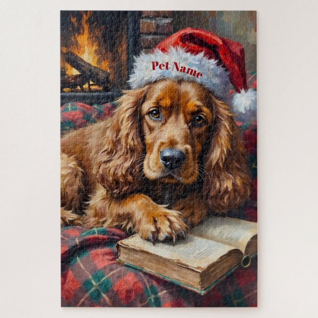 Puzzle Gorra de Cuentacuentos de Navidad para Cocker Span (Vertical)