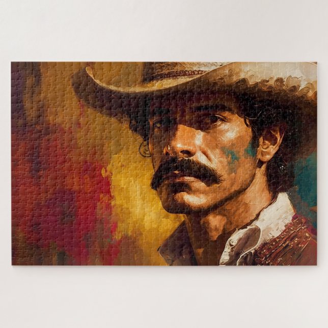 Puzzle Gorra méxico fuerte coraje bigote brillante (Horizontal)