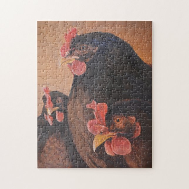 Puzzle Gossip Chicas Pollos Hens Art (Vertical)