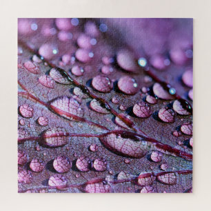 Puzzle Gotas de agua hojas púrpura 20' x 20' 676 pieza
