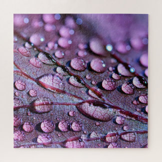 Puzzle Gotas de agua hojas púrpura 20' x 20' 676 pieza