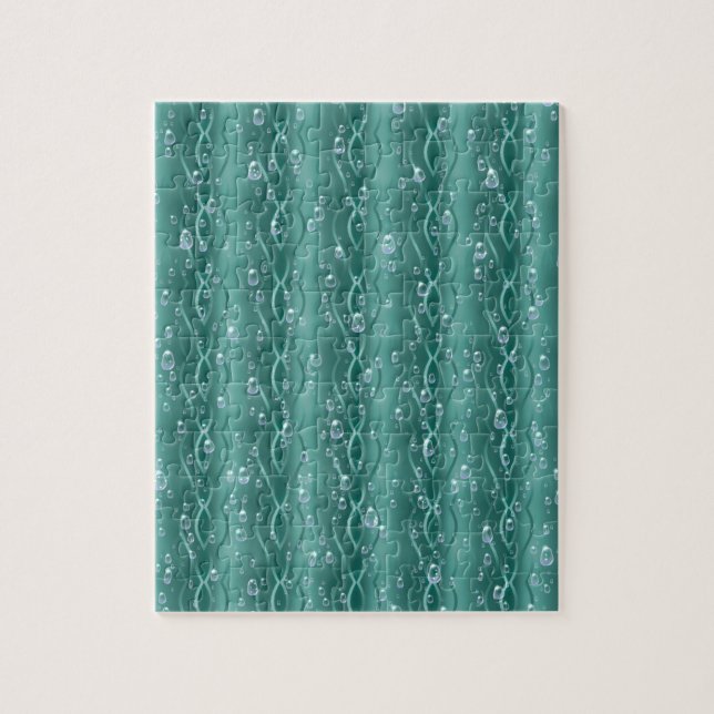 Puzzle Gotas de lluvia Metalizado verdes (Vertical)