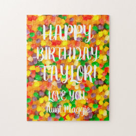 Puzzle Gotas de texto personalizado | Cumpleaños feliz