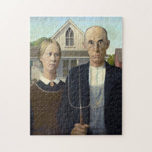 Puzzle Gótico americano por Grant DeVolson Wood