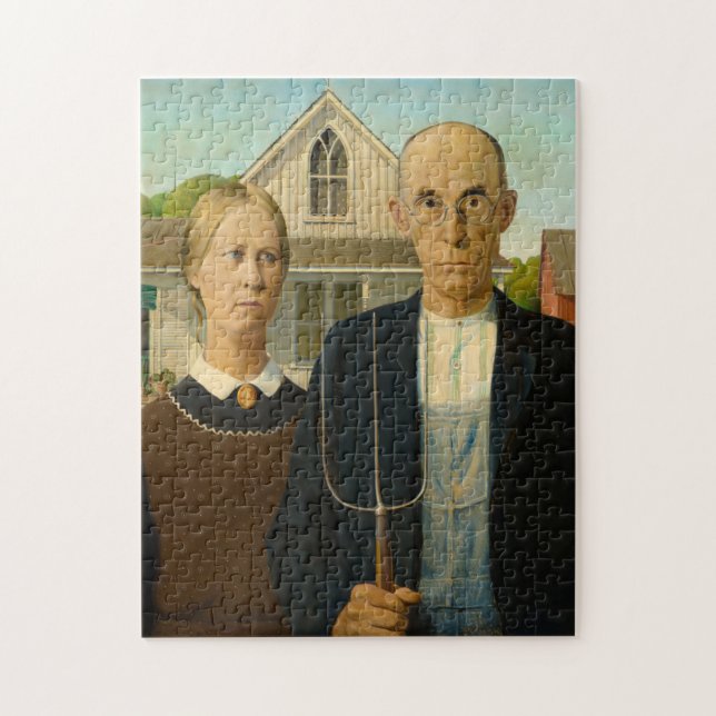 Puzzle Gótico americano por Grant Wood (Vertical)