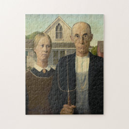 Puzzle Gótico americano por Grant Wood