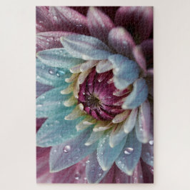 Puzzle Gotitas de agua en la flor de dalia