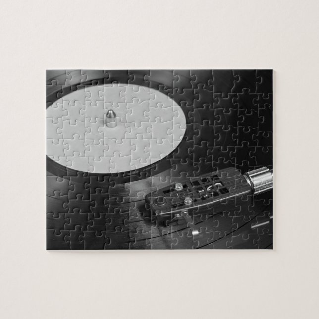Puzzle Grabación de vinilo en una visión general giratori (Horizontal)
