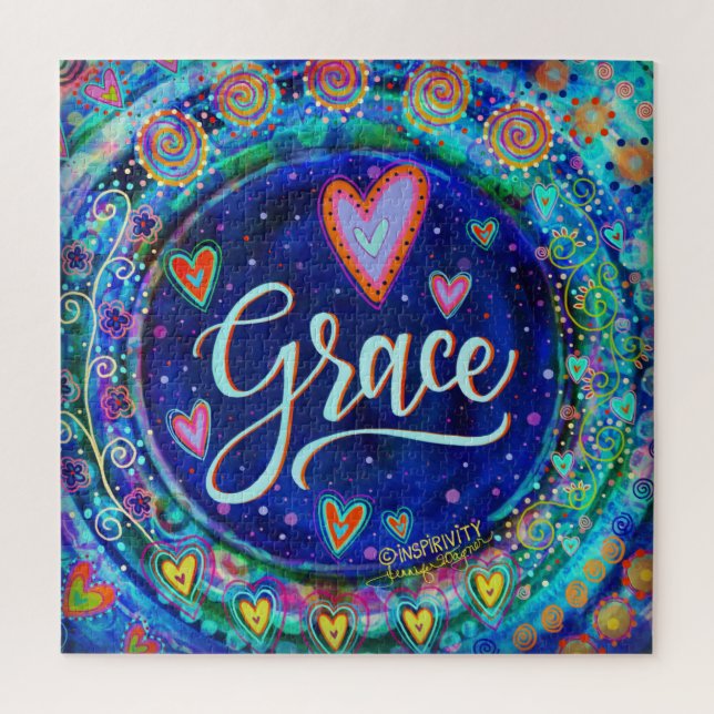 Puzzle Grace Blue Whimsical Diversión Inespiritualidad Ro (Vertical)