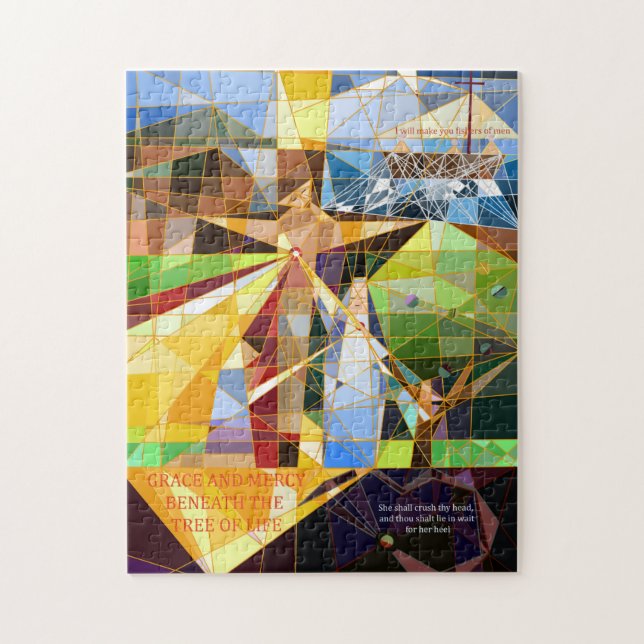 Puzzle Grace y Mercy Tree of Life Christian art (Vertical)