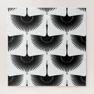 Puzzle Graceful Crane: Patrón de pájaro oriental