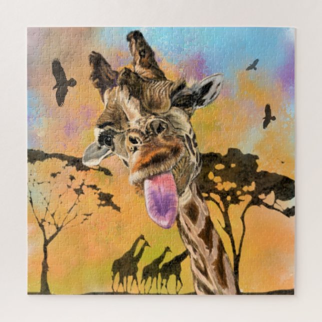 Puzzle Graciosa Giraffe Tongue Out PlayPlayong Wink - Dib (Vertical)