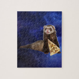 Puzzle Graciosa Pizza Ferret En La Galaxia De Nebula Espa