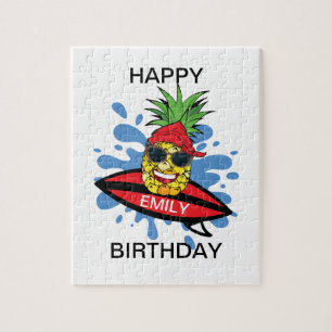 Puzzle Gracioso Birthday Surfing Pineapple