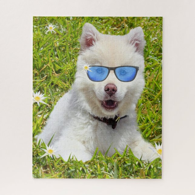 Puzzle Gracioso Cachorro Blanco, (Vertical)