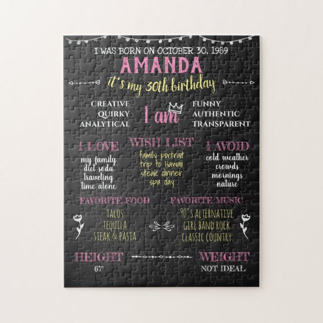 Puzzle Gracioso cumpleaños de hito adulto (Vertical)