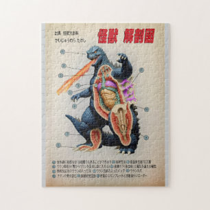 Puzzle Gracioso diagrama anatómico japonés de Kaiju