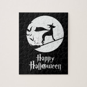 Puzzle Gracioso disfraz de Halloween Lover Perro WHIPPET