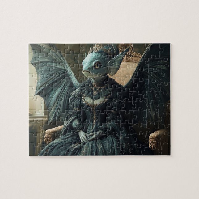 Puzzle Gracioso Fish Bat Royalty AI Generación de arte (Horizontal)
