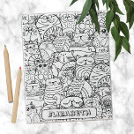 Puzzle Gracioso Gatos Cute Zen Doodle Colores Nombre Pers<br><div class="desc">Rompecabezas de colores con nombres personalizados con una multitud de gatos divertidos y singulares,  para coloridos relajantes para niños o adultos,  actividad divertida para los amantes de los gatos.</div>
