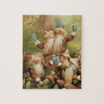 Puzzle Gracioso Gnomes Bebe Vintage Anuncio<br><div class="desc">Gracioso grupo de gnomos levantando sus filetes llenos de cerveza cerca de 1898 litografo.</div>