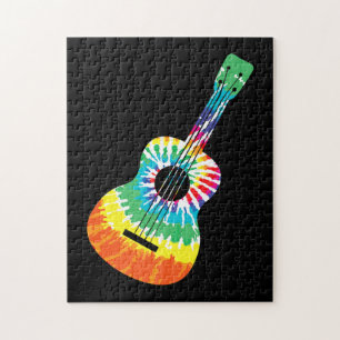 Puzzle Gracioso Hippie Arco Iris Tye Guitarra Acústica Pr