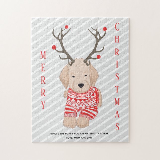Puzzle Gracioso Navidades de graduación Golden Retriever  (Vertical)