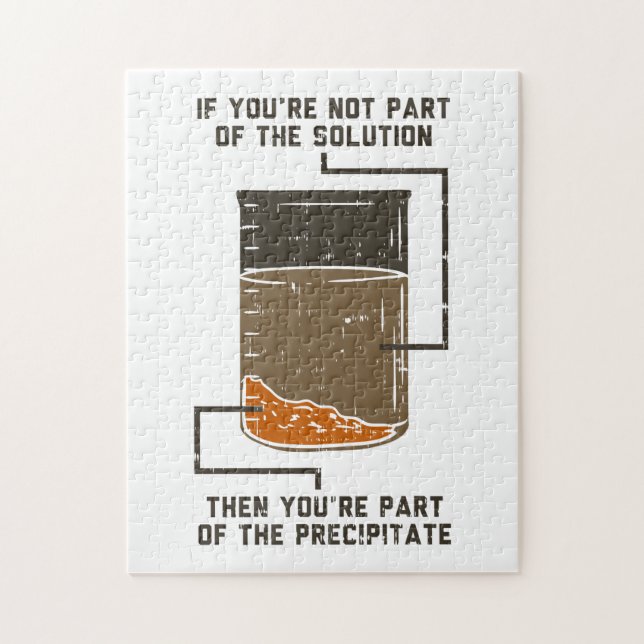 Puzzle Gracioso profesor de ciencias de soluciones de quí (Vertical)