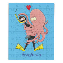 Gracioso pulpo abrazos buceo humor personalizado