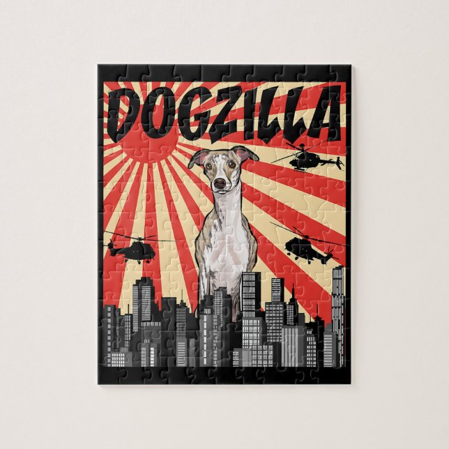 Puzzle Gracioso Whippet japonés Dogzilla (Vertical)